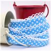 Order  Crochet Edge - Turquoise/White Spot